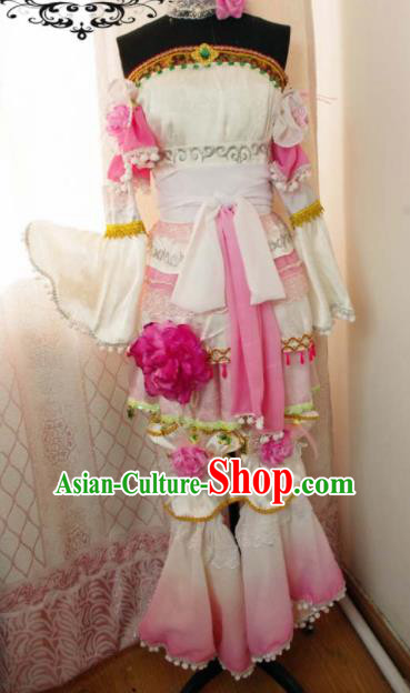 Traditional Chinese Cosplay Swordswoman Hanfu Dress Ancient Peri Embroidered Costume for Women