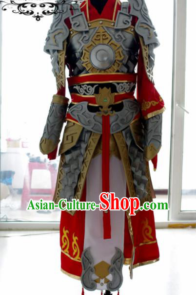 Traditional Chinese Cosplay Warrior Armour Clothing Ancient Swordsman Embroidered Costume for Men