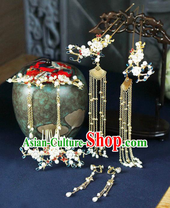 Traditional Chinese Handmade Tassel Hairpins Hair Combs Ancient Princess Hair Accessories for Women
