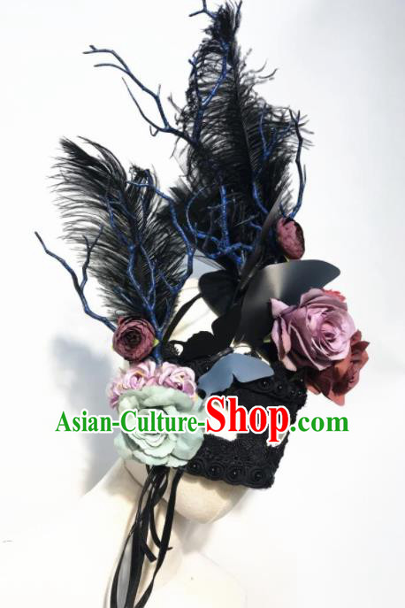 Top Halloween Stage Show Hair Accessories Brazilian Carnival Catwalks Mask and Headdress for Women