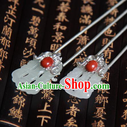 Chinese Handmade Hanfu Jade Hair Clip Hairpins Traditional Ancient Princess Hair Accessories for Women