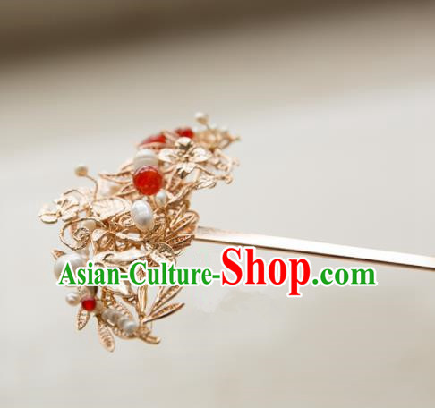 Chinese Handmade Hanfu Pearls Hair Clip Hairpins Traditional Ancient Princess Hair Accessories for Women