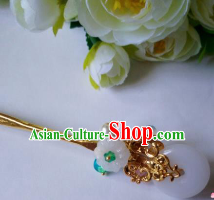 Chinese Handmade Hanfu Palace Hairpins Jade Hair Clip Traditional Ancient Princess Hair Accessories for Women