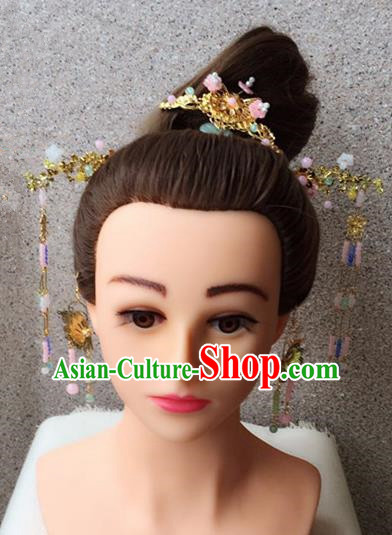 Traditional Chinese Handmade Wedding Hanfu Hairpins Ancient Tang Dynasty Imperial Consort Hair Accessories for Women