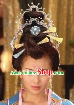 Handmade Chinese Traditional Hanfu Hairpins Hair Crown Ancient Tang Dynasty Imperial Consort Hair Accessories for Women