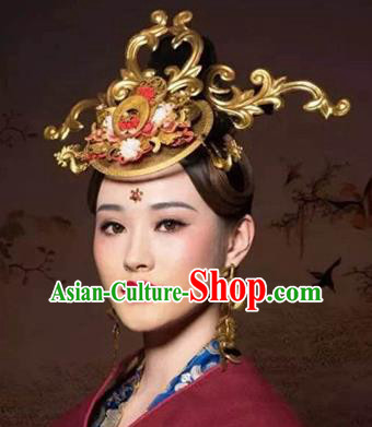 Handmade Chinese Court Phoenix Coronet Traditional Hanfu Hairpins Ancient Tang Dynasty Queen Hair Accessories for Women