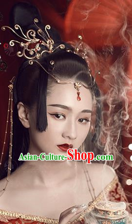 Chinese Handmade Hanfu Palace Phoenix Hair Crown Hairpins Traditional Ancient Imperial Consort Hair Accessories for Women