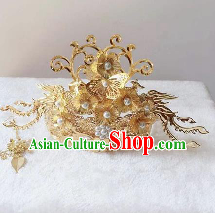 Chinese Handmade Hanfu Song Dynasty Hairpins Phoenix Coronet Traditional Ancient Imperial Consort Hair Accessories for Women