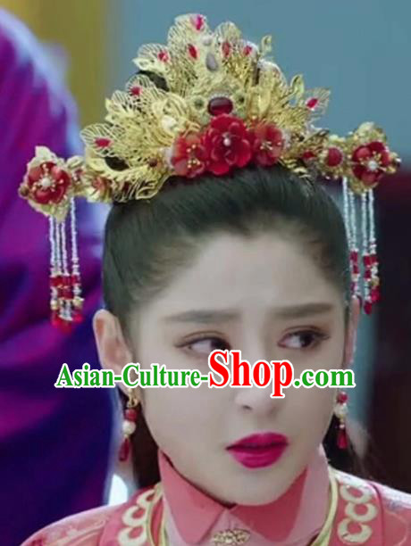 Chinese Handmade Hanfu Sui Dynasty Phoenix Coronet Hairpins Traditional Ancient Imperial Consort Hair Accessories for Women
