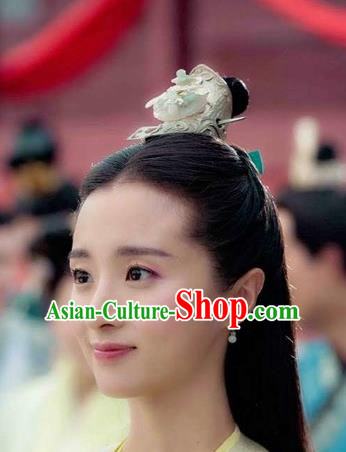 Chinese Handmade Hanfu Princess Hair Accessories Ancient Swordswoman Jade Hairdo Crown for Women