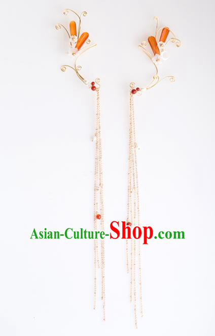 Handmade Chinese Classical Tassel Earrings Ancient Palace Ear Accessories for Women