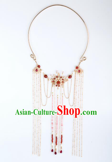 Handmade Chinese Classical Tassel Necklace Ancient Palace Hanfu Necklet Accessories for Women