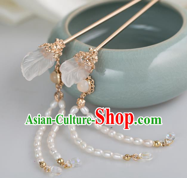 Chinese Handmade Hanfu Pearls Tassel Step Shake Hairpins Ancient Princess Hair Accessories Headwear for Women