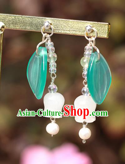 Handmade Chinese Classical Convallariaceae Earrings Ancient Palace Hanfu Ear Accessories for Women