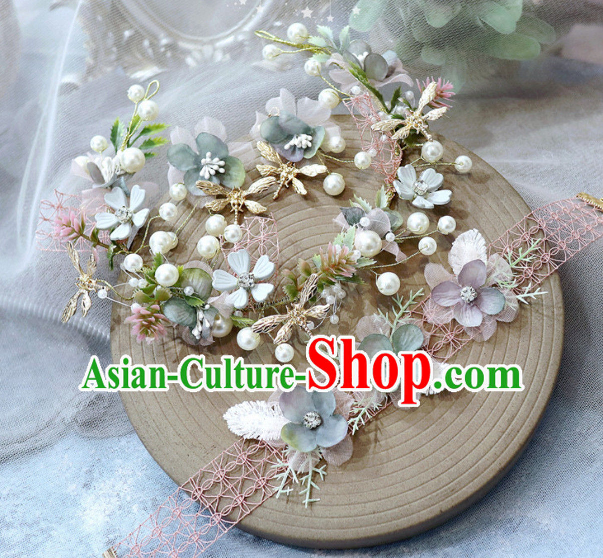 Romantic Handmade Garland Hair Decoration and Earring Set for Girls