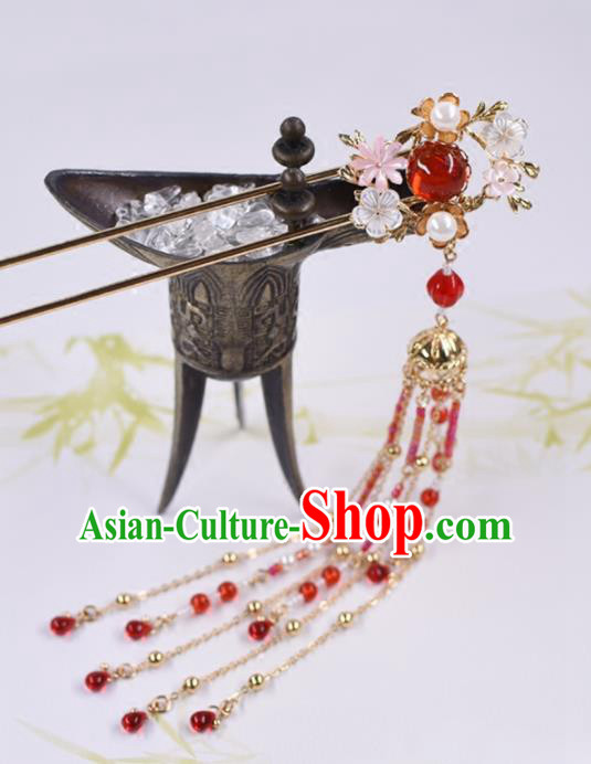 Chinese Handmade Palace Tassel Hairpins Ancient Princess Hanfu Hair Accessories Headwear for Women