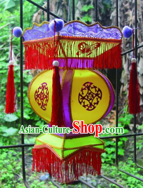 Chinese Handmade Red Tassel Palace Lanterns Traditional New Year Lantern Ancient Ceiling Lamp