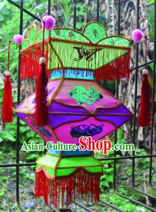 Chinese Handmade Rosy Palace Lanterns Traditional New Year Lantern Ancient Ceiling Lamp