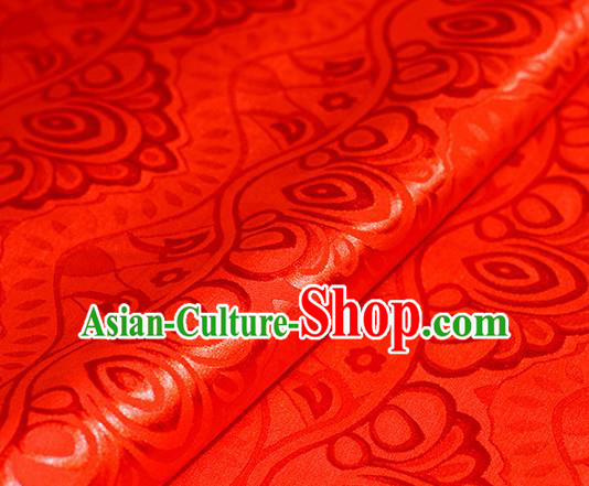 Chinese Traditional Hanfu Royal Pattern Red Brocade Material Cheongsam Classical Fabric Satin Silk Fabric