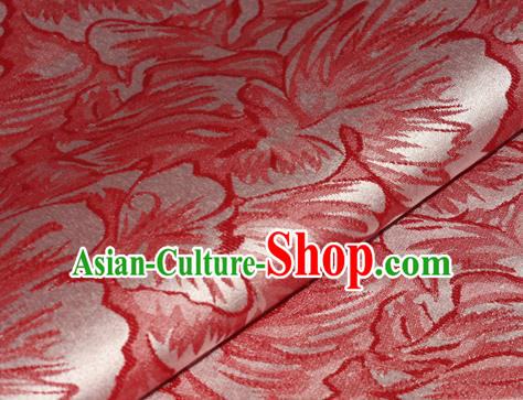 Chinese Traditional Flowers Pattern Red Brocade Material Cheongsam Classical Fabric Satin Silk Fabric