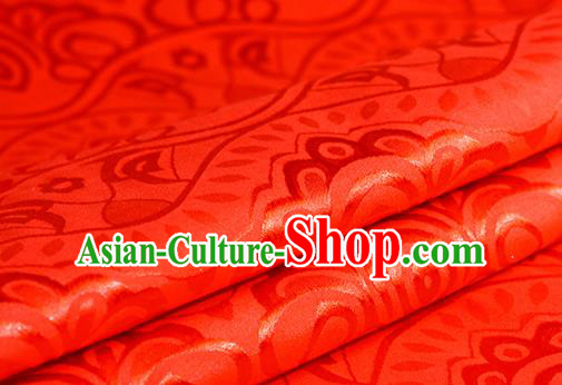 Chinese Traditional Pattern Red Brocade Material Hanfu Cheongsam Classical Fabric Satin Silk Fabric
