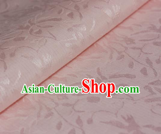 Chinese Traditional Cheongsam Light Pink Brocade Material Hanfu Classical Fabric Satin Silk Fabric