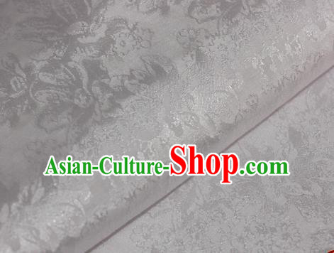Chinese Traditional Cheongsam White Brocade Material Hanfu Classical Fabric Satin Silk Fabric