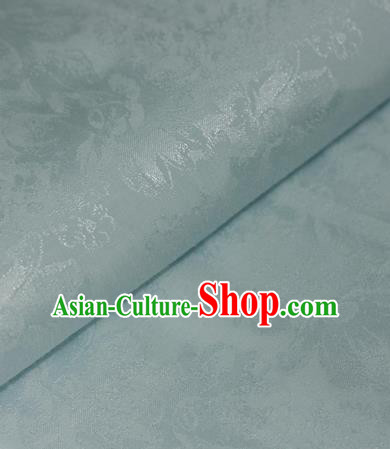 Chinese Traditional Cheongsam Fabric Blue Brocade Material Hanfu Classical Satin Silk Fabric