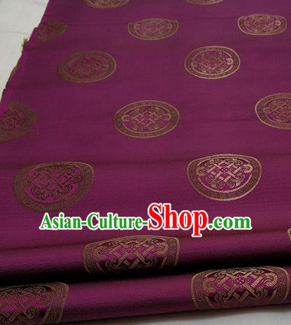 Chinese Traditional Tang Suit Fabric Royal Lucky Pattern Purple Brocade Material Hanfu Classical Satin Silk Fabric