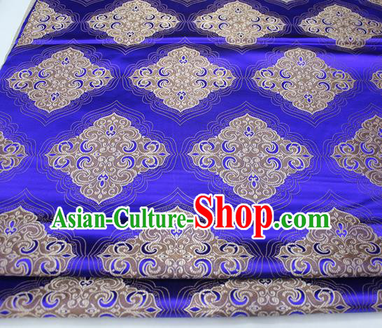 Chinese Traditional Tang Suit Royalblue Brocade Royal Pattern Satin Fabric Material Classical Silk Fabric