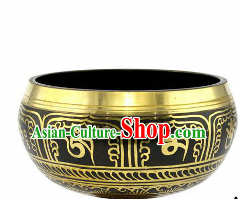 Chinese Traditional Buddhism Copper Sanskrit Bowl Feng Shui Items Buddhist Decoration