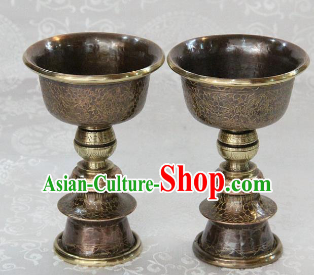 Chinese Traditional Buddhism Copper Candelabrum Feng Shui Items Vajrayana Buddhist Decoration