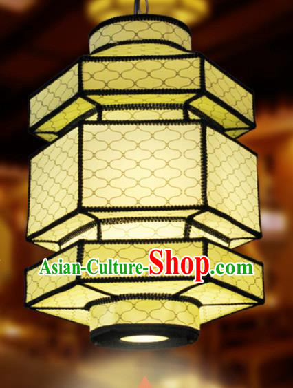 Chinese Traditional Yellow Palace Lantern Handmade New Year Lanterns Hanging Lamp
