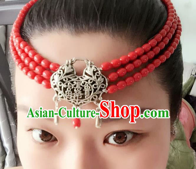 Chinese Mongolian Ethnic Tassel Hair Accessories Traditional Mongol Nationality Folk Dance Headband for Kids