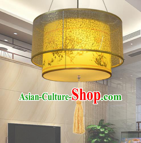 Chinese Traditional Classical Yellow Ceiling Palace Lantern Handmade New Year Lanterns Hanging Lamp