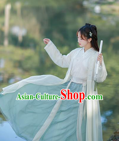 Chinese Ancient Nobility Lady Embroidered Hanfu Dress Song Dynasty Historical Costume for Women