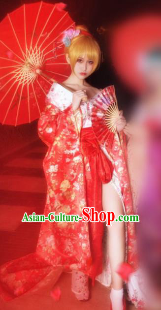 Japanese Traditional Courtesan Wedding Furisode Kimono Asian Japan Costume Geisha Yukata Dress for Women