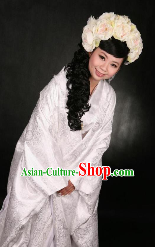 Japanese Traditional Courtesan Silk Shiromuku Furisode Kimono Asian Japan Costume Geisha Yukata Dress for Women