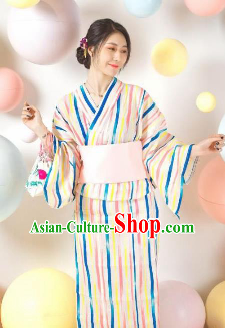 Japanese Traditional Classical Kimono Asian Japan Costume Geisha Yukata Dress for Women