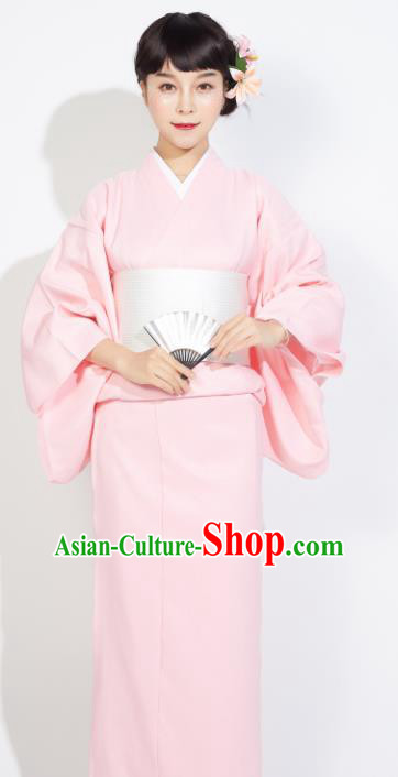 Japanese Classical Hostess Pink Yukata Dress Asian Japan Traditional Costume Geisha Kimono for Women