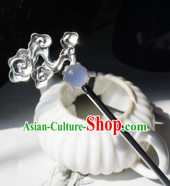 Traditional Chinese Ancient Hanfu Chalcedony Hair Clip Princess Hairpins Handmade Hair Accessories for Women