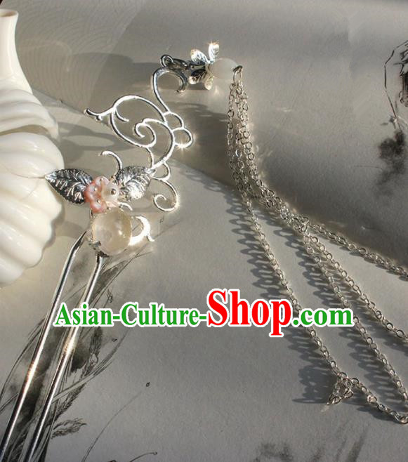 Traditional Chinese Ancient Hanfu Hair Clip Princess Tassel Hairpins Handmade Hair Accessories for Women