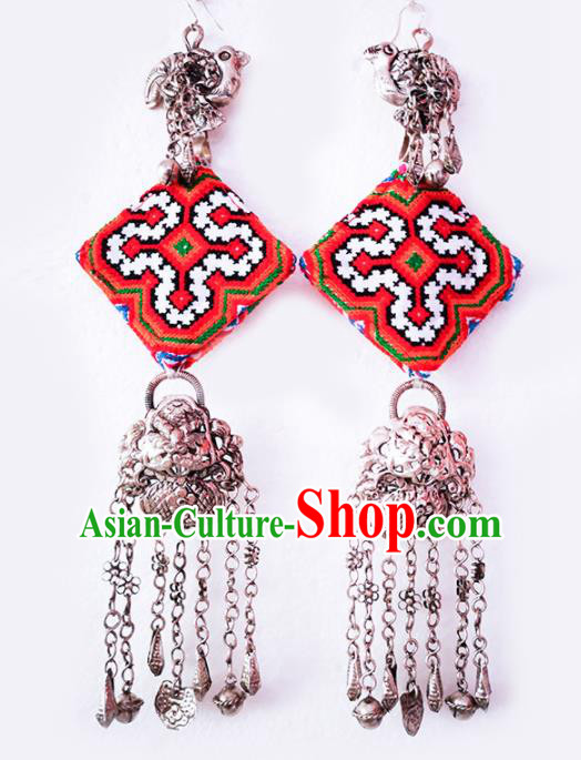 Chinese Traditional National Accessories Embroidered Earrings for Women