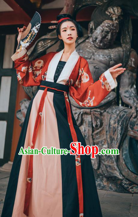 Chinese Traditional Ancient Court Lady Hanfu Dress Tang Dynasty Princess Historical Costume for Women
