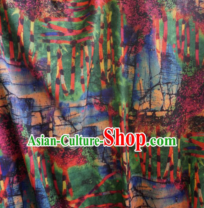 Asian Chinese Traditional Pattern Green Watered Gauze Cheongsam Silk Fabric Chinese Fabric Material