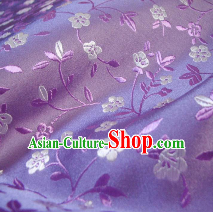Asian Chinese Traditional Plum Blossom Pattern Purple Brocade Cheongsam Silk Fabric Chinese Fabric Material