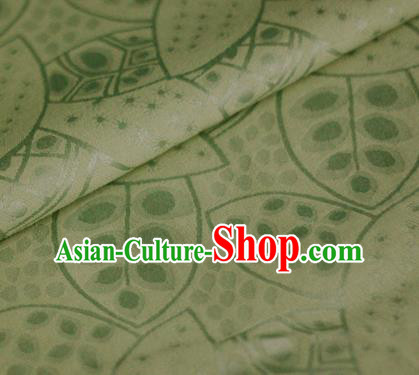 Asian Chinese Traditional Leaf Pattern Green Brocade Cheongsam Silk Fabric Chinese Satin Fabric Material