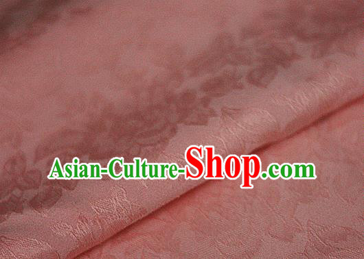 Asian Chinese Classical Peony Pattern Pink Brocade Cheongsam Silk Fabric Chinese Traditional Satin Fabric Material