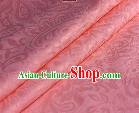 Chinese Classical Scroll Grass Pattern Design Pink Brocade Cheongsam Silk Fabric Chinese Traditional Satin Fabric Material