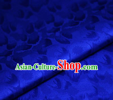Chinese Classical Pattern Design Royalblue Brocade Satin Cheongsam Silk Fabric Chinese Traditional Satin Fabric Material